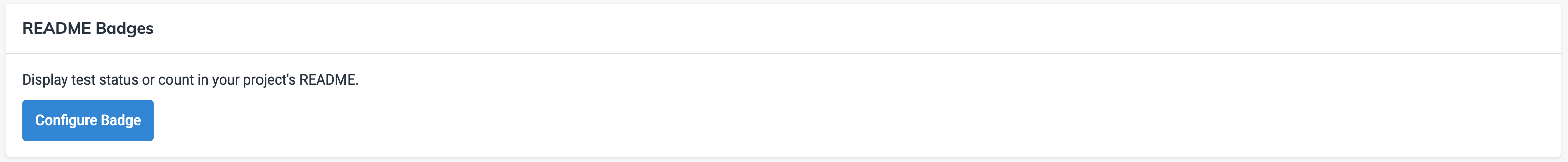 README Badge configure button